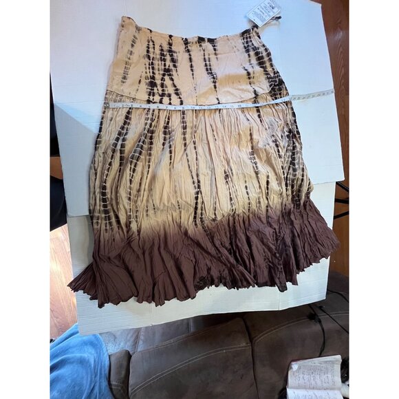 Vintage NWT dead stock Boho Cotton Tie-Dye Maxi Skirt Sz 16 crinkle cotton - Picture 10 of 11